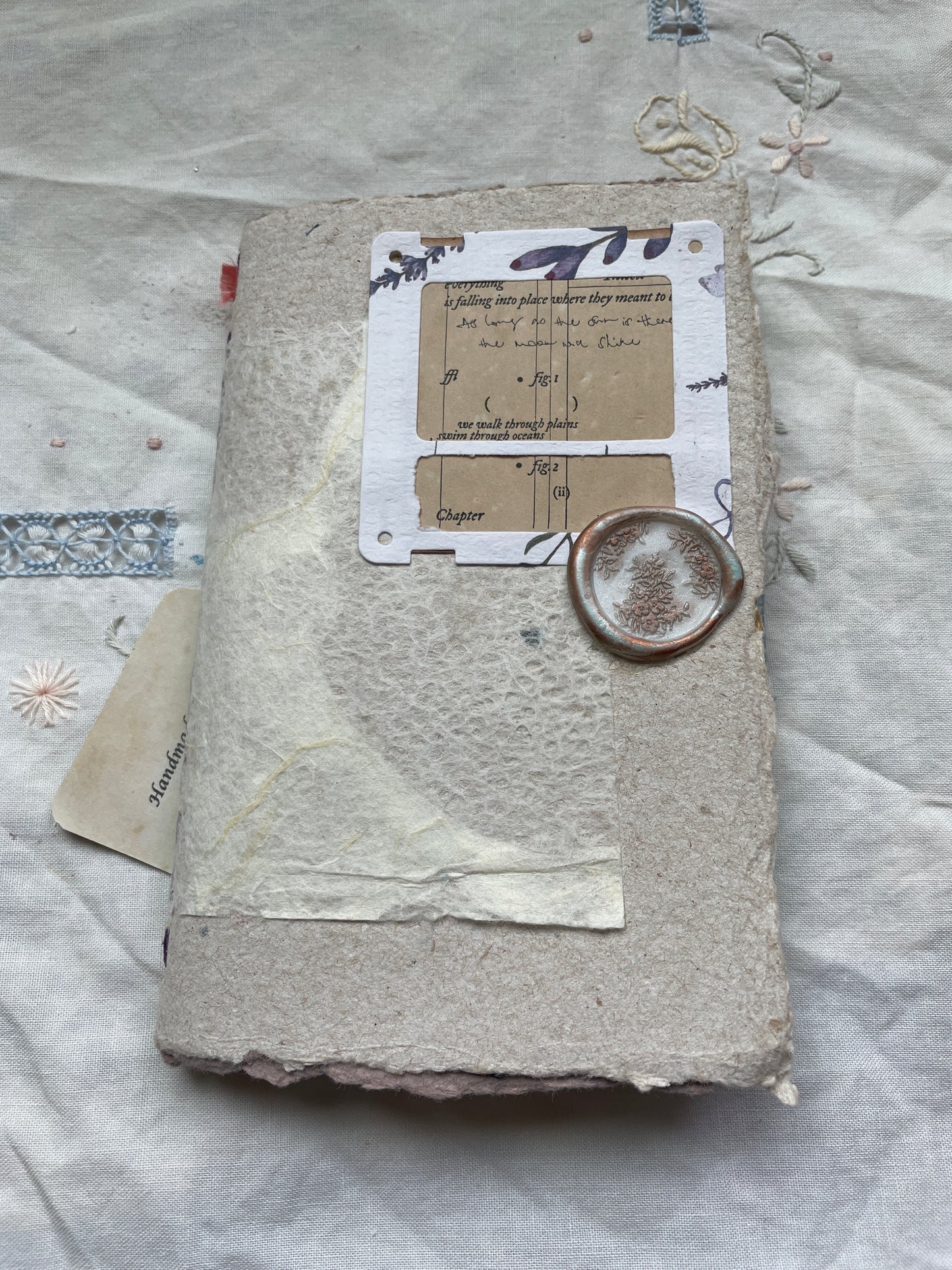 Handmade Notebook made with Recycled Paper 4 x 2.75 in.